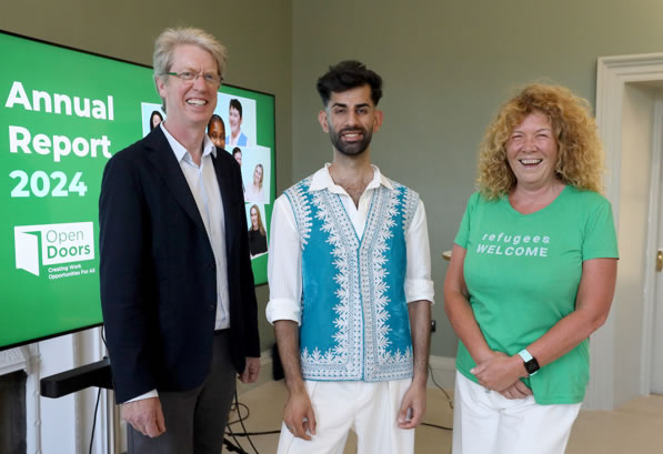 Paddy Hayes (ODI Chair and CEO ESB), Esmat Ibrahimi (ODI Participant), and Jeanne McDonagh (ODI CEO)