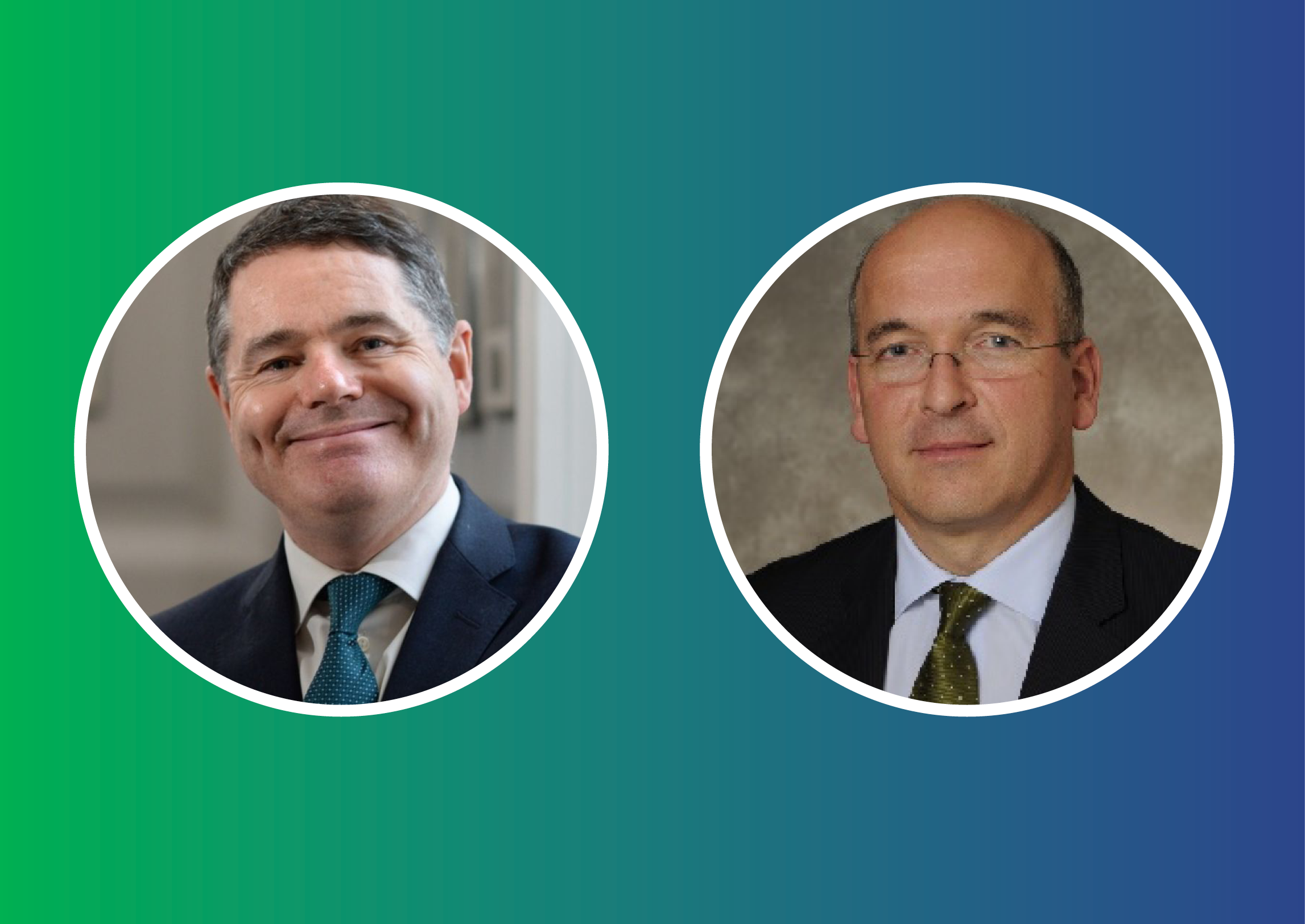 Minister Paschal Donohoe TD and Fernando Vicario, CEO of Bank of America